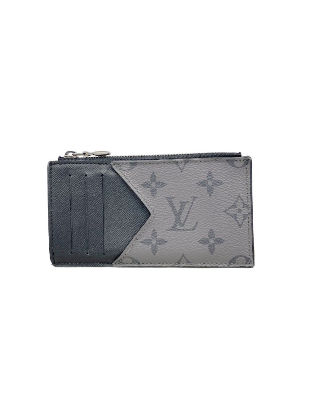 Louis Vuitton Monogram Eclipse Reverse Coin Card Holder Gray Black